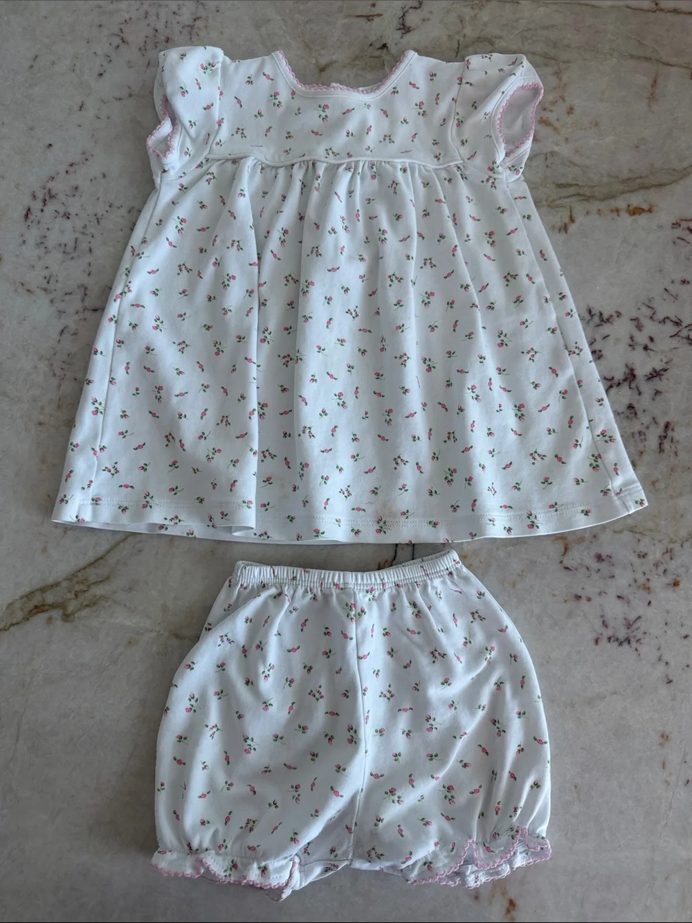 Kissy Kissy Baby Girl White Floral Two-Piece Dress Set